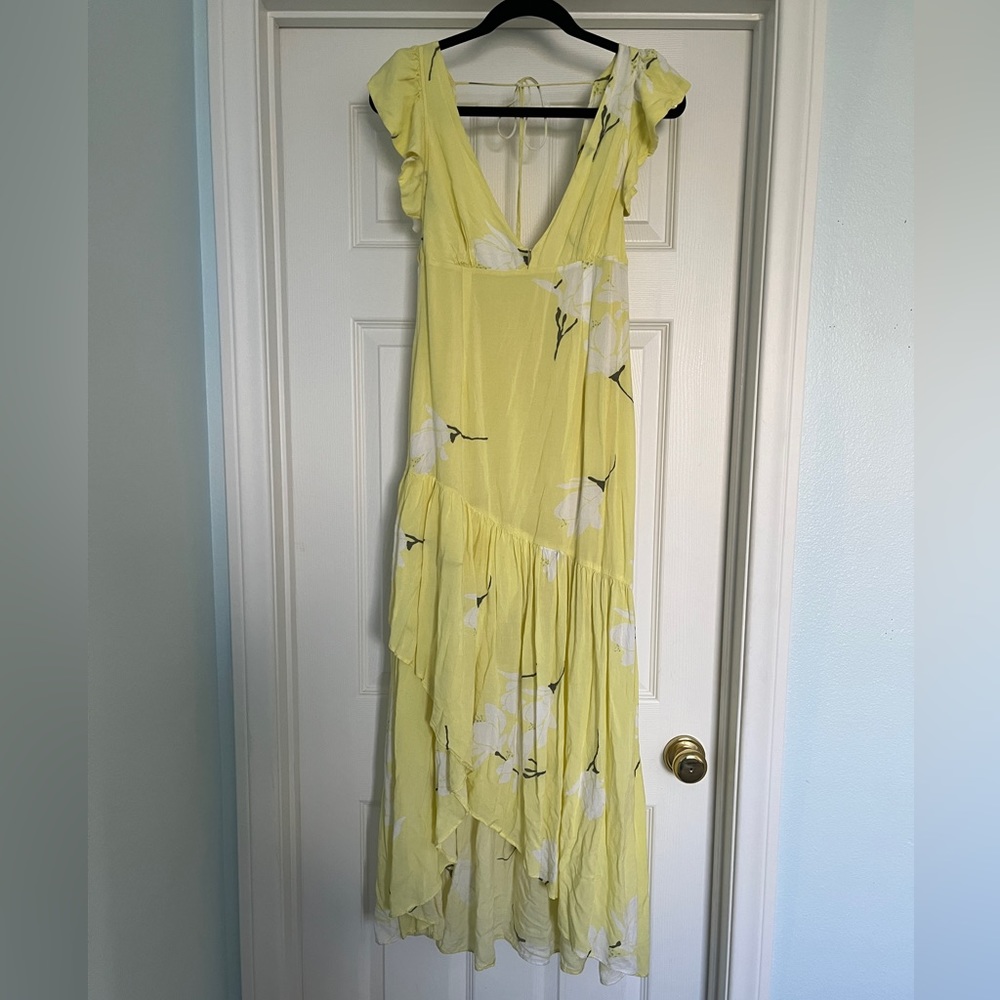 Free People Yellow Floral Maxi Dress